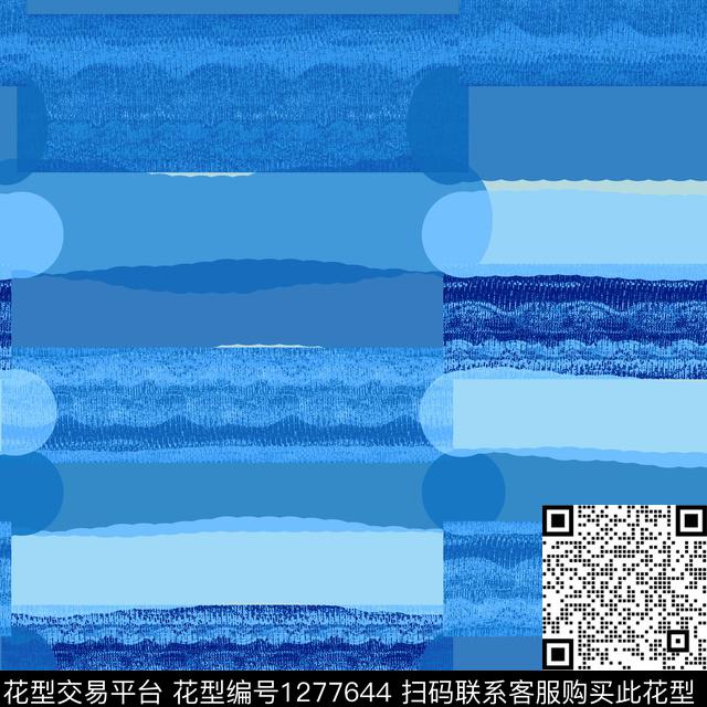 抽象混合拼接条纹数码印花华亿平台下载（图片编号: 1277644） - 瓦栏（Walan）