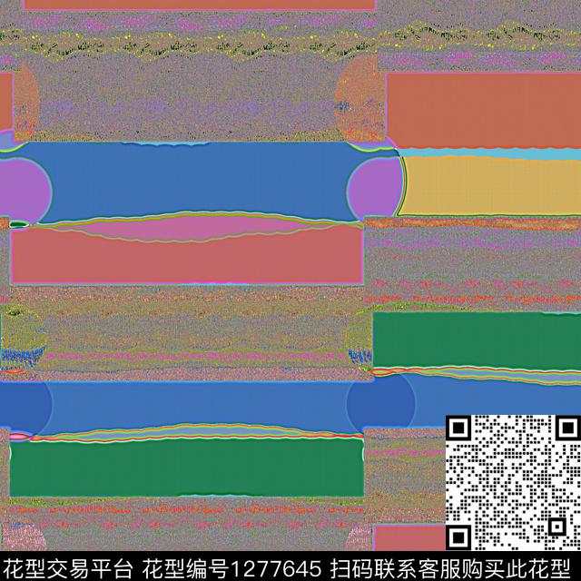 抽象混合拼接条纹数码印花华亿平台下载（图片编号: 1277645） - 瓦栏（Walan）