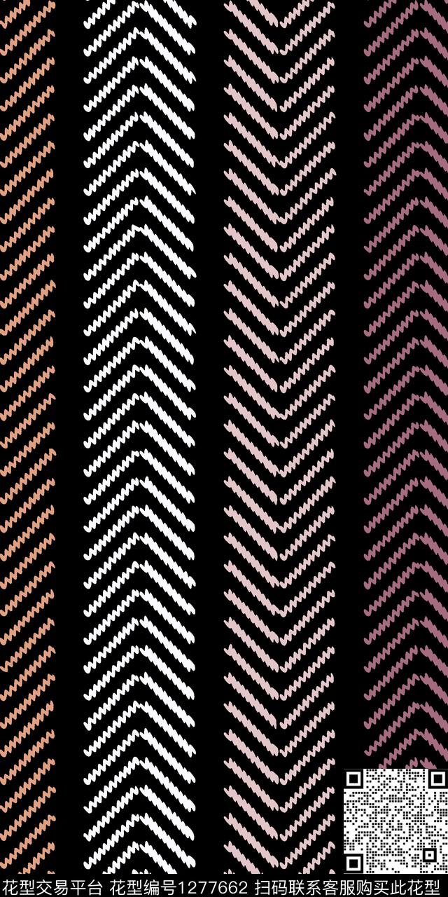 几何箭头黑底花卉传统印花华亿平台下载（图片编号: 1277662） - 瓦栏（Walan）