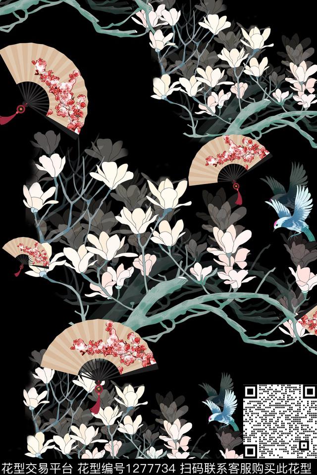 旗袍抽象民族风数码印花华亿平台下载（图片编号: 1277734） - 瓦栏（Walan）