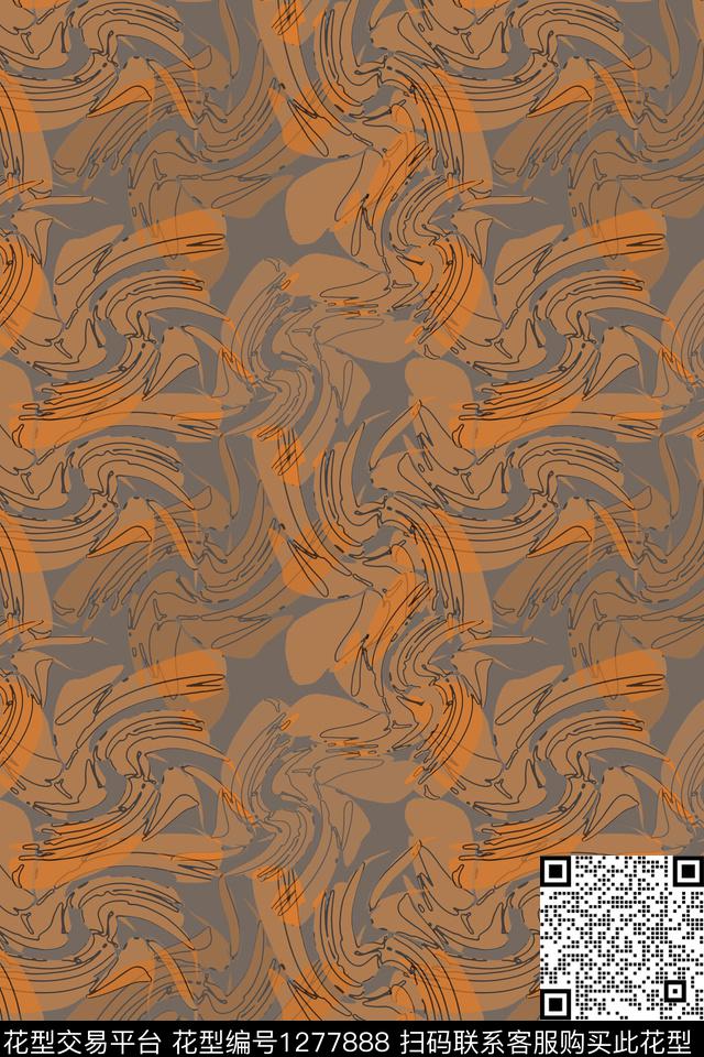 趣味手绘涂鸦图案手绘线条笔触传统印花华亿平台下载（图片编号: 1277888） - 瓦栏（Walan）