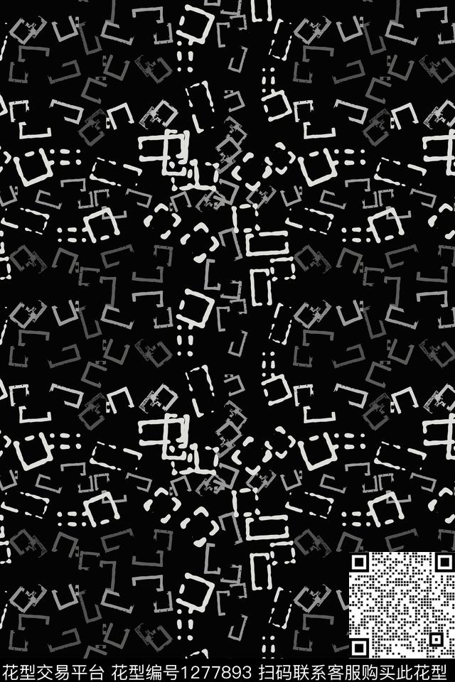 大牌风抽象手绘线条笔触传统印花华亿平台下载（图片编号: 1277893） - 瓦栏（Walan）