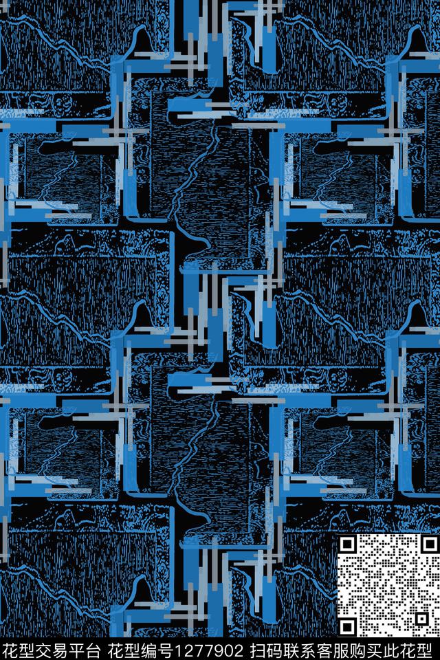 复古几何格子图案传统印花华亿平台下载（图片编号: 1277902） - 瓦栏（Walan）