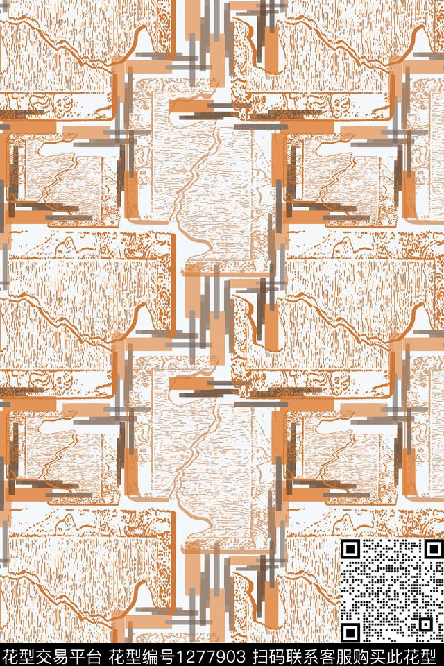 复古几何格子图案传统印花华亿平台下载（图片编号: 1277903） - 瓦栏（Walan）