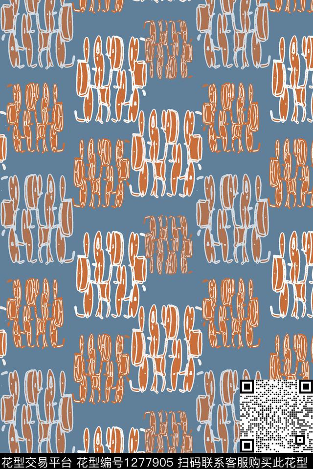 复古几何男装休闲花卉数码印花华亿平台下载（图片编号: 1277905） - 瓦栏（Walan）