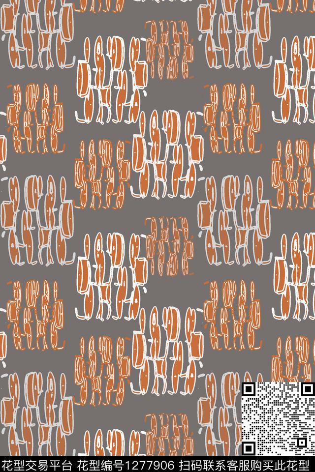 复古几何男装休闲花卉数码印花华亿平台下载（图片编号: 1277906） - 瓦栏（Walan）