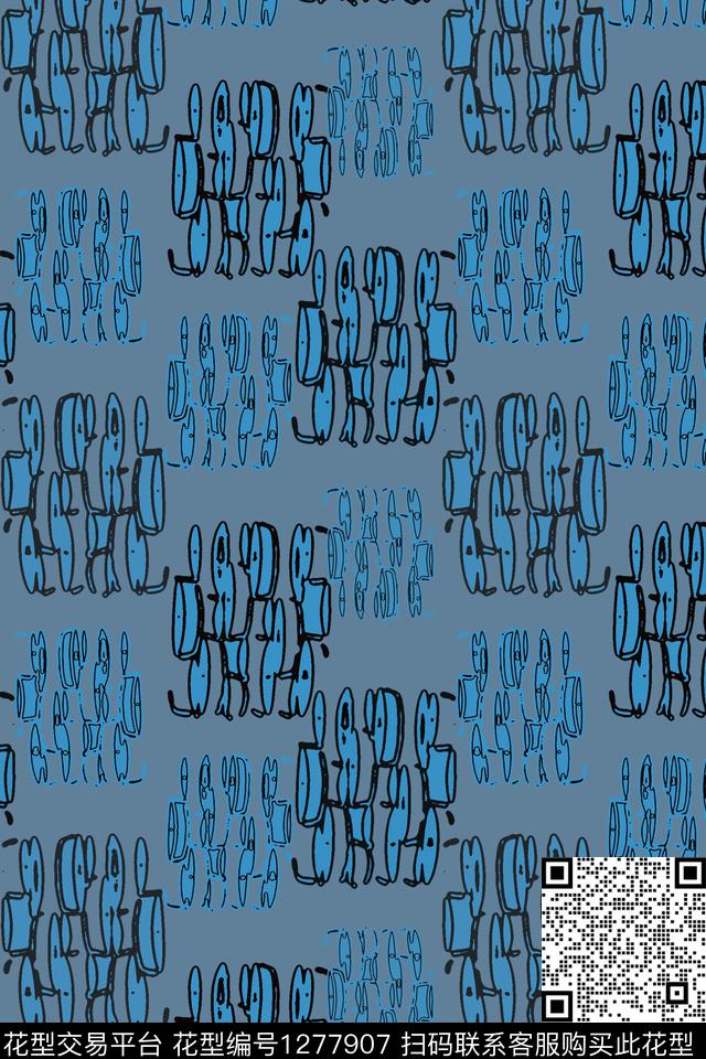 复古几何男装休闲花卉数码印花华亿平台下载（图片编号: 1277907） - 瓦栏（Walan）