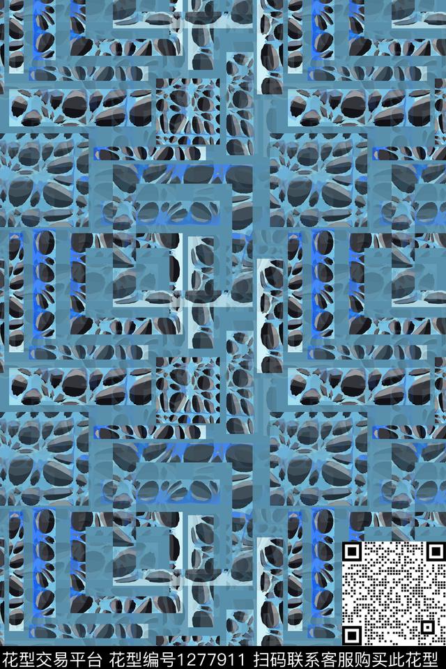 复古几何肌理图案数码印花华亿平台下载（图片编号: 1277911） - 瓦栏（Walan）