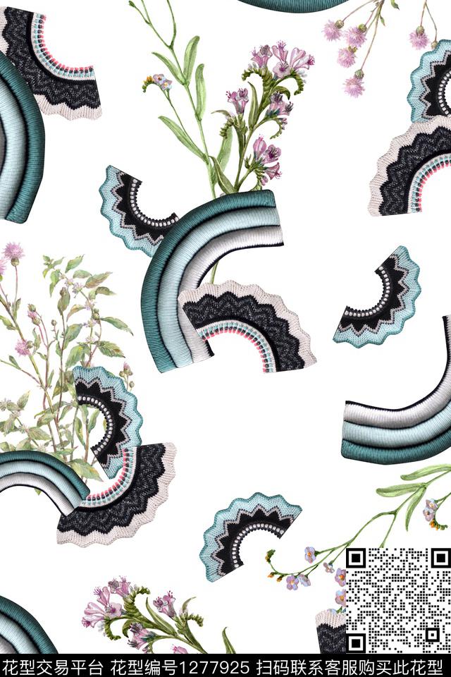 复古花卉数码印花华亿平台下载（图片编号: 1277925） - 瓦栏（Walan）