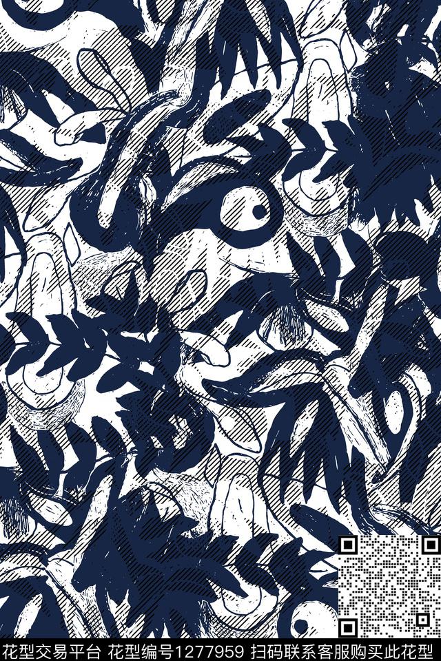 复古大牌风抽象传统印花华亿平台下载（图片编号: 1277959） - 瓦栏（Walan）
