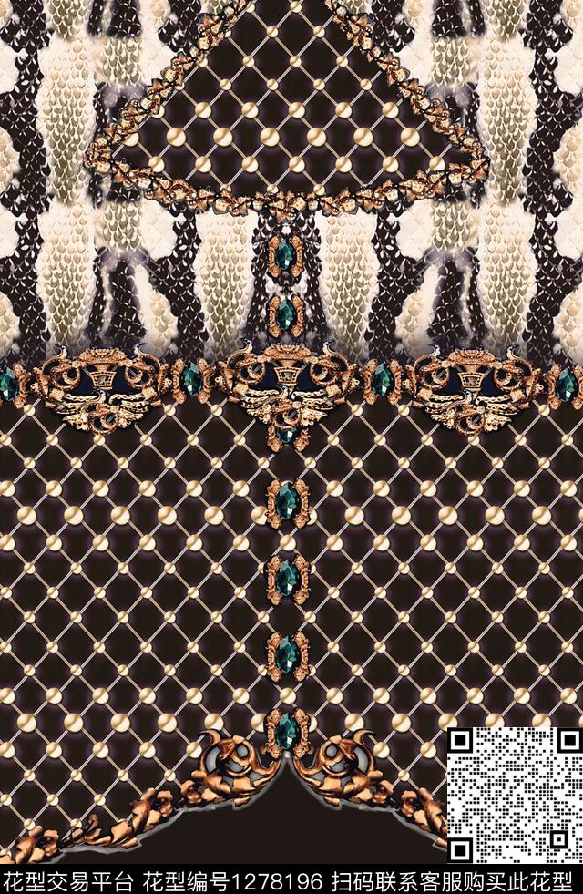 定位花女装连衣裙数码印花华亿平台下载（图片编号: 1278196） - 瓦栏（Walan）