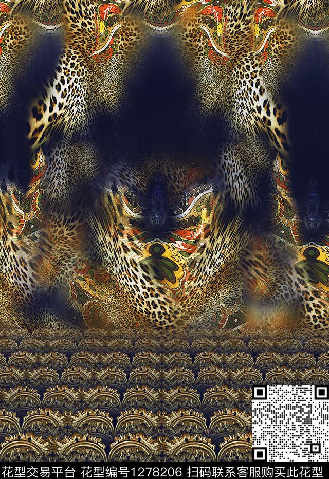 定位花女装连衣裙数码印花华亿平台下载（图片编号: 1278206） - 瓦栏（Walan）