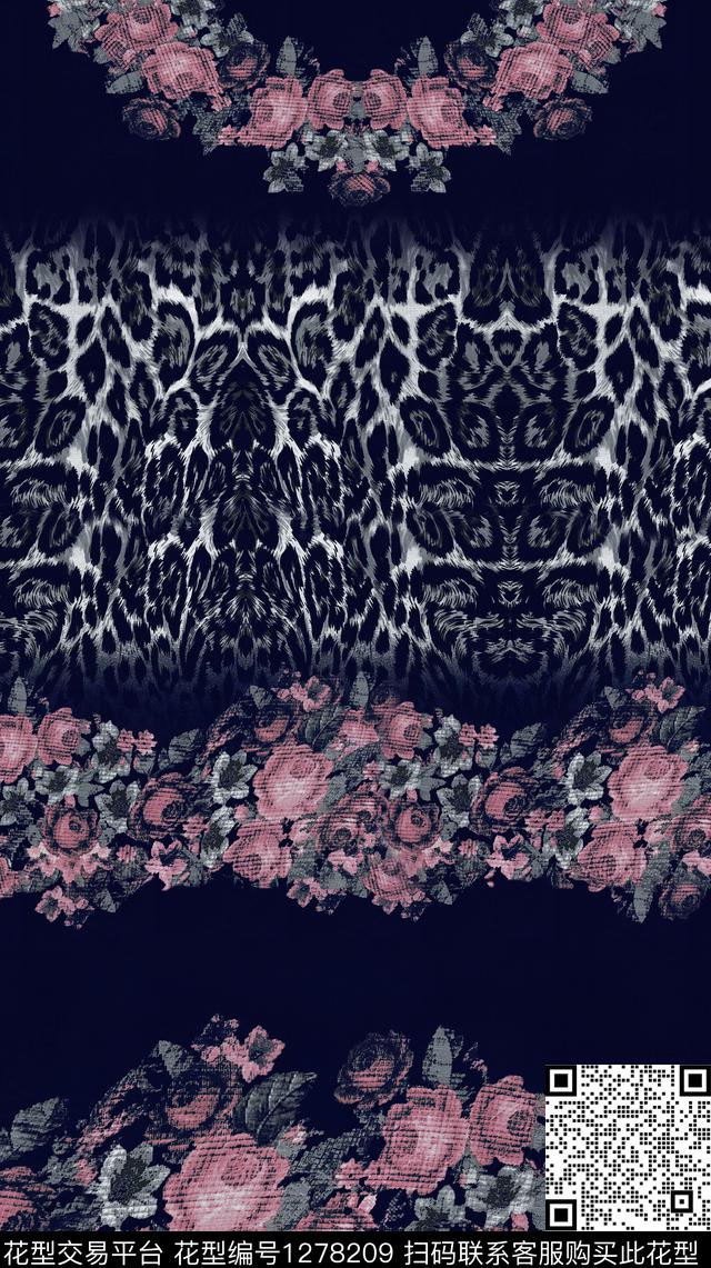 定位花女装连衣裙数码印花华亿平台下载（图片编号: 1278209） - 瓦栏（Walan）