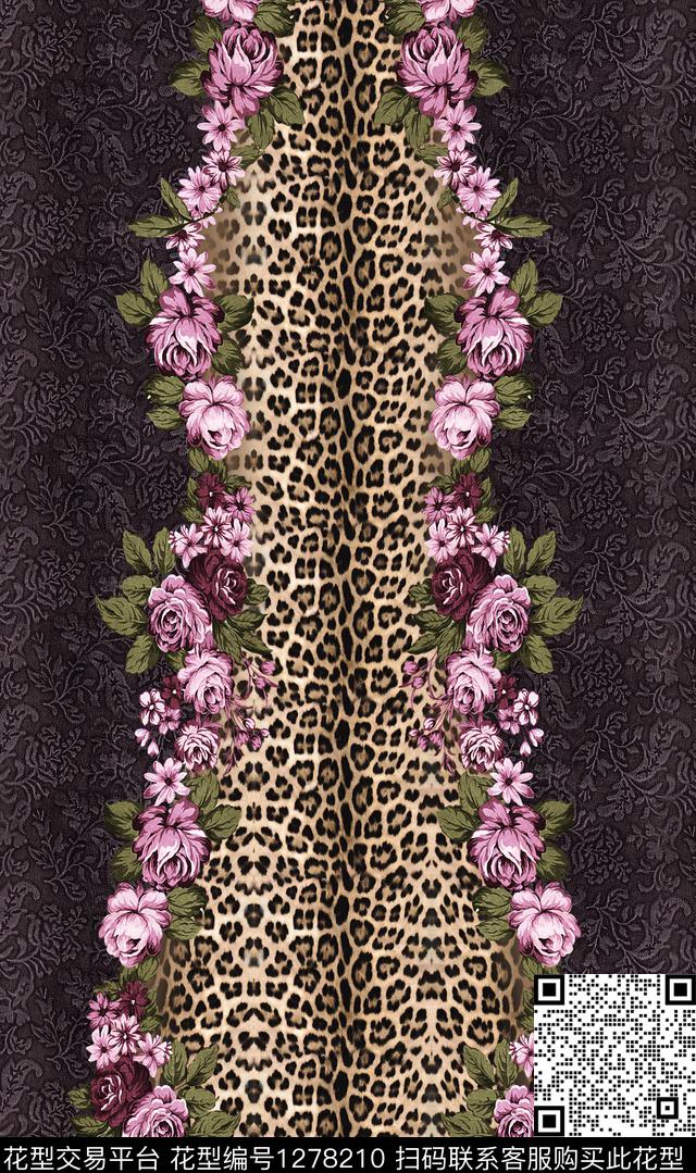 定位花抽象花卉女装数码印花华亿平台下载（图片编号: 1278210） - 瓦栏（Walan）