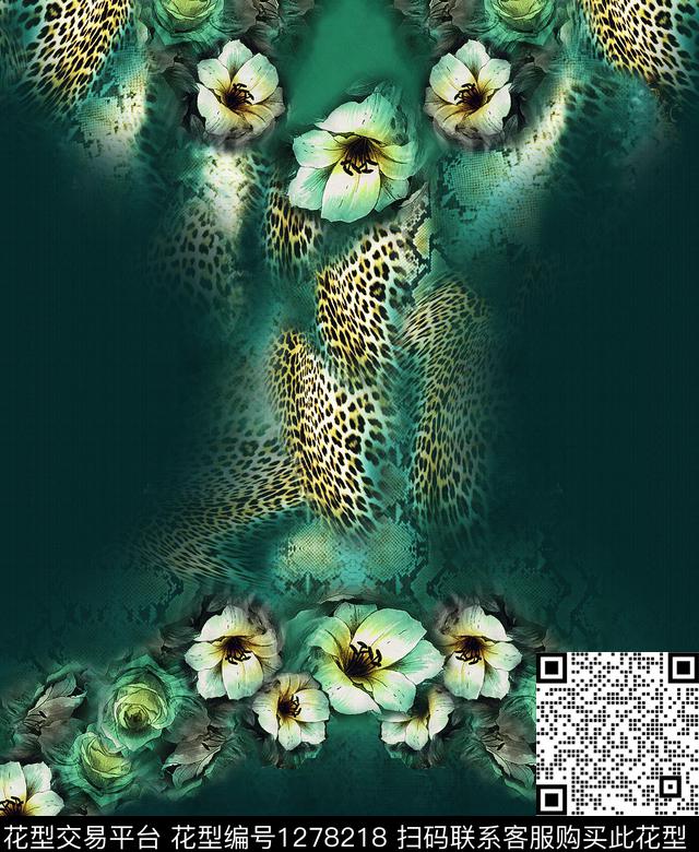 定位花女装连衣裙数码印花华亿平台下载（图片编号: 1278218） - 瓦栏（Walan）