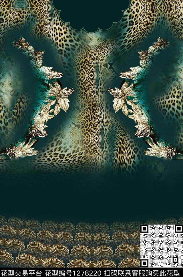 定位花女装连衣裙数码印花华亿平台下载（图片编号: 1278220） - 瓦栏（Walan）