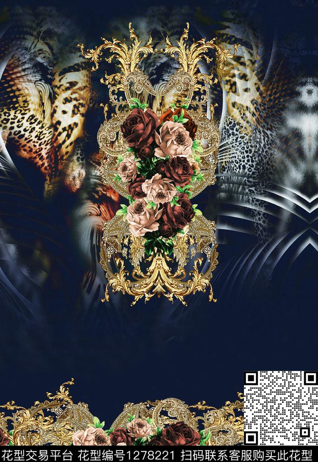 定位花女装连衣裙数码印花华亿平台下载（图片编号: 1278221） - 瓦栏（Walan）