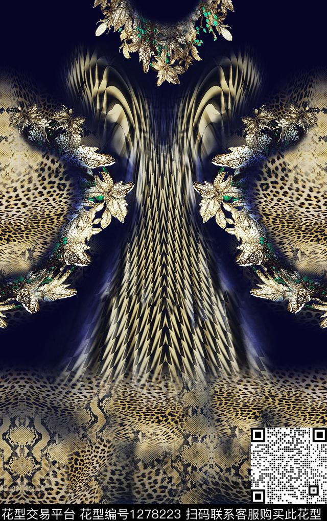 定位花女装连衣裙数码印花华亿平台下载（图片编号: 1278223） - 瓦栏（Walan）