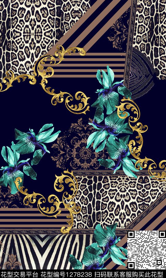 定位花女装连衣裙数码印花华亿平台下载（图片编号: 1278238） - 瓦栏（Walan）