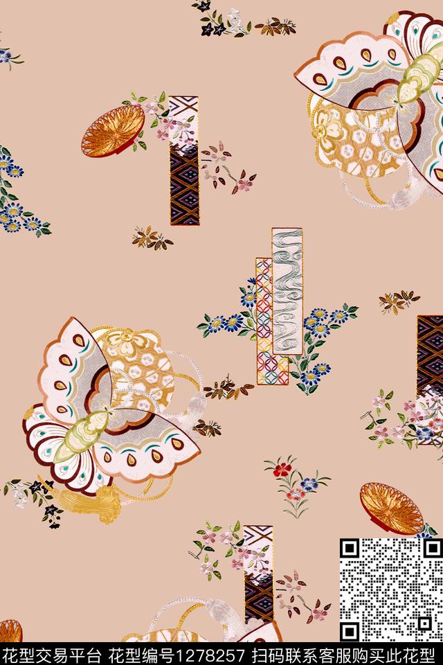 民族风花纹古典花纹数码印花华亿平台下载（图片编号: 1278257） - 瓦栏（Walan）