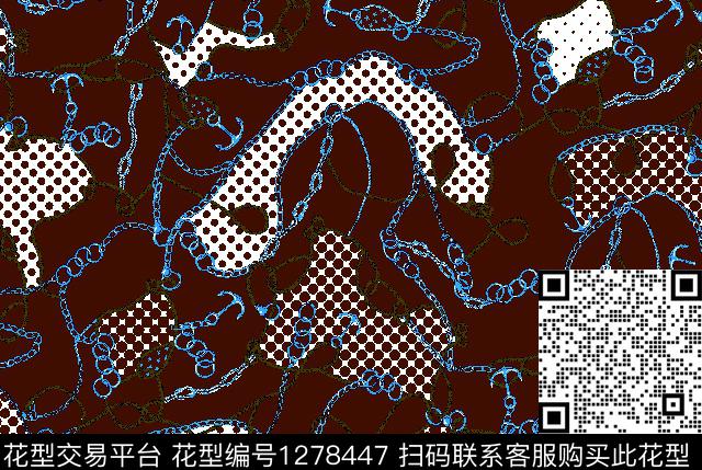 五角星波点链条传统印花华亿平台下载（图片编号: 1278447） - 瓦栏（Walan）