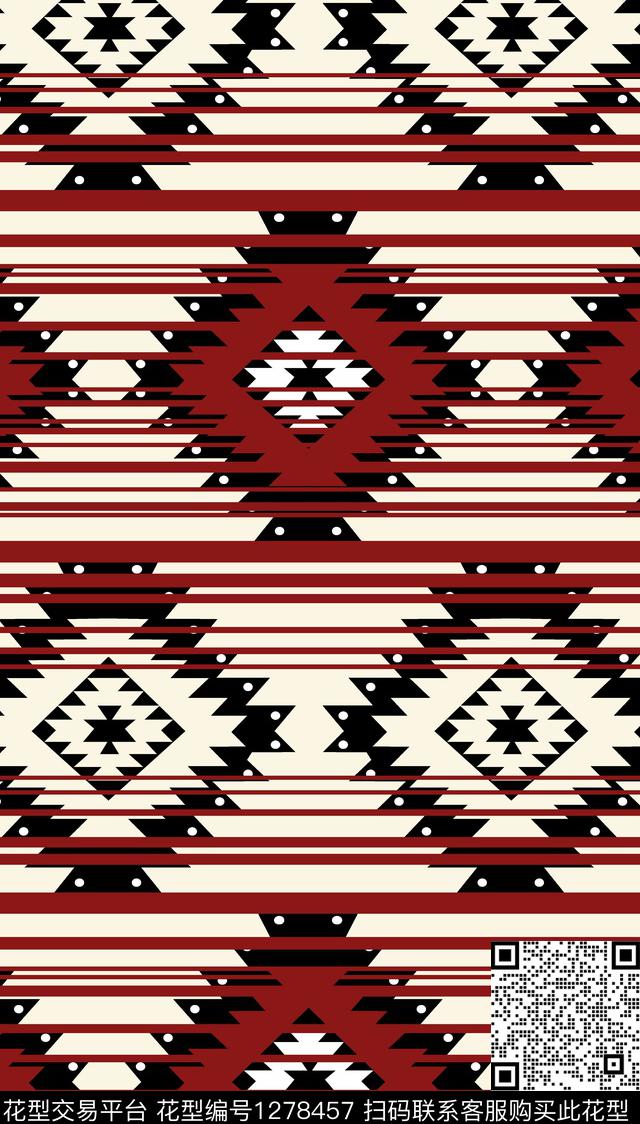 几何格子线条传统印花华亿平台下载（图片编号: 1278457） - 瓦栏（Walan）