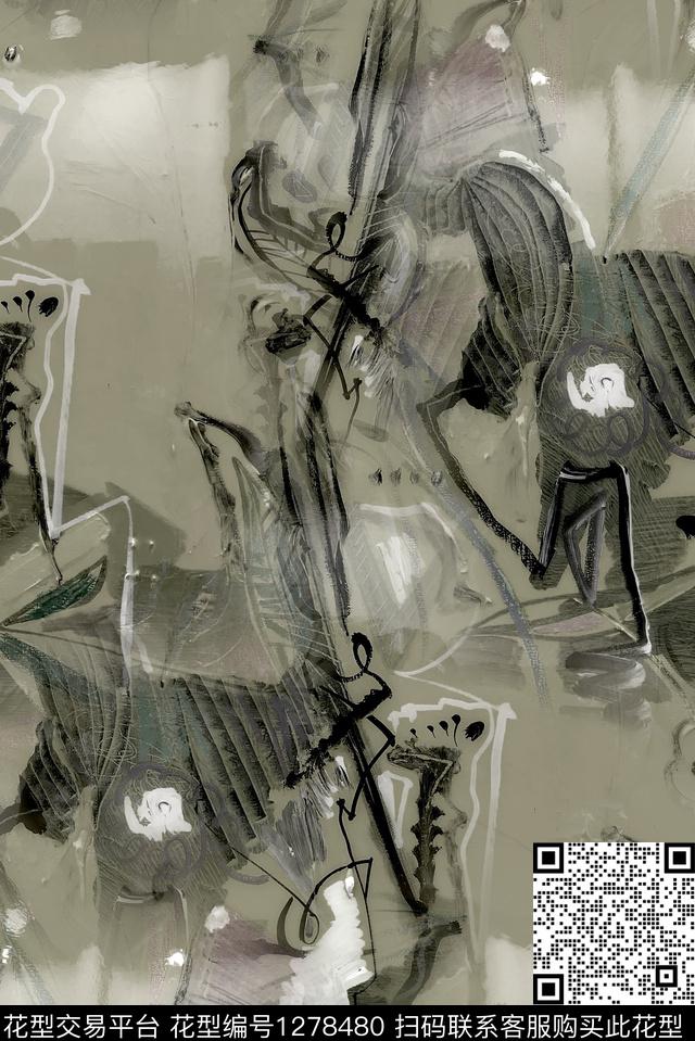 复古数码华亿平台大牌风数码印花华亿平台下载（图片编号: 1278480） - 瓦栏（Walan）