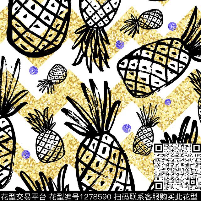 女装清爽底花卉传统印花华亿平台下载（图片编号: 1278590） - 瓦栏（Walan）