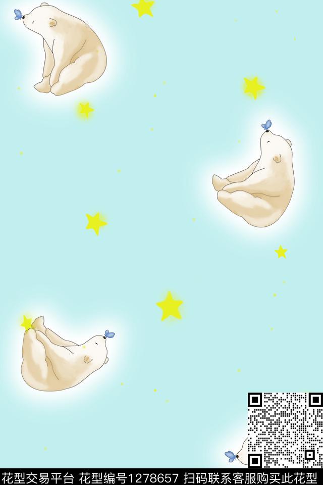 卡通动物星星手绘传统印花华亿平台下载（图片编号: 1278657） - 瓦栏（Walan）