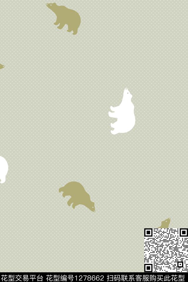 卡通动物熊卡通传统印花华亿平台下载（图片编号: 1278662） - 瓦栏（Walan）