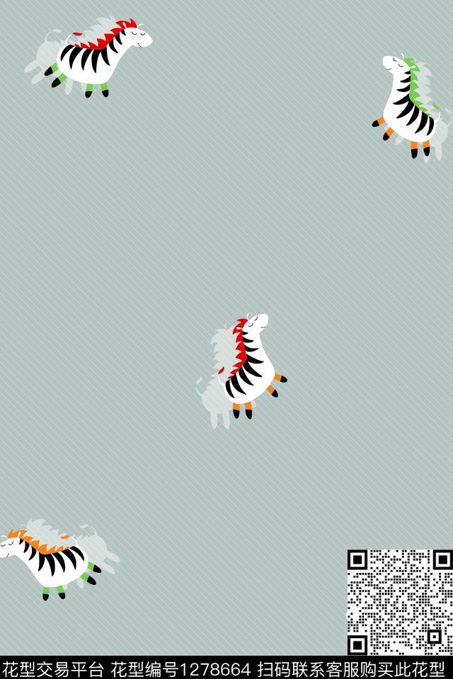 卡通动物斑马卡通传统印花华亿平台下载（图片编号: 1278664） - 瓦栏（Walan）