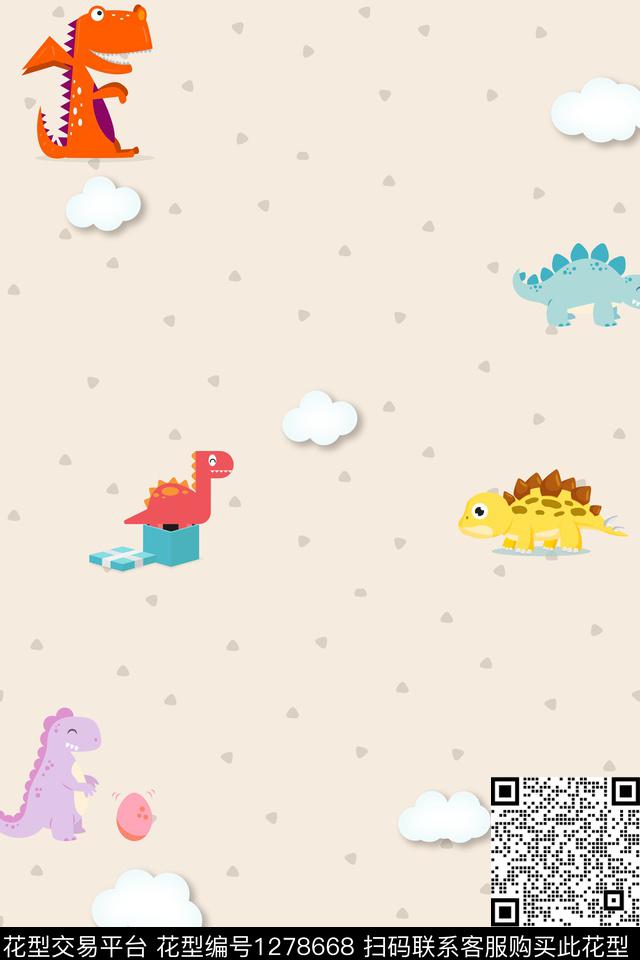 卡通动物恐龙传统印花华亿平台下载（图片编号: 1278668） - 瓦栏（Walan）