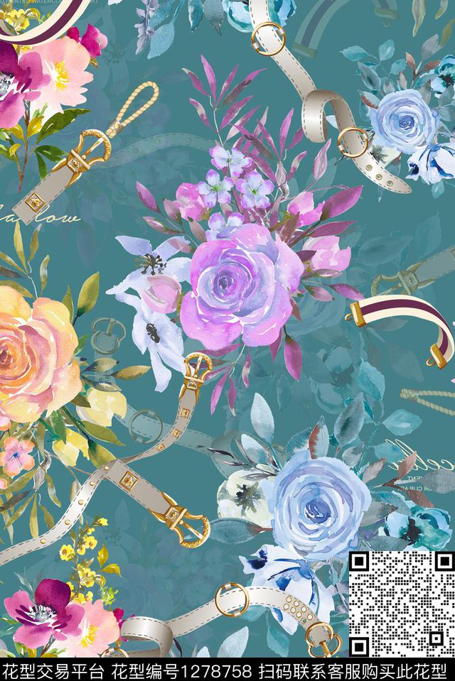 连衣裙花卉旗袍传统印花华亿平台下载（图片编号: 1278758） - 瓦栏（Walan）