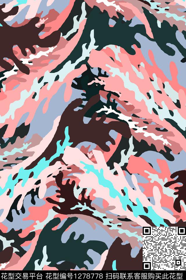 抽象男装传统印花华亿平台下载（图片编号: 1278778） - 瓦栏（Walan）