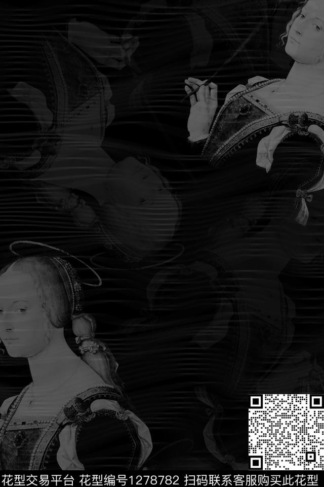 大牌男装数码科技几何炫酷数码印花华亿平台下载（图片编号: 1278782） - 瓦栏（Walan）