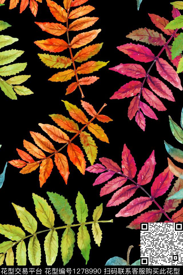 花卉大牌风民族风数码印花华亿平台下载（图片编号: 1278990） - 瓦栏（Walan）