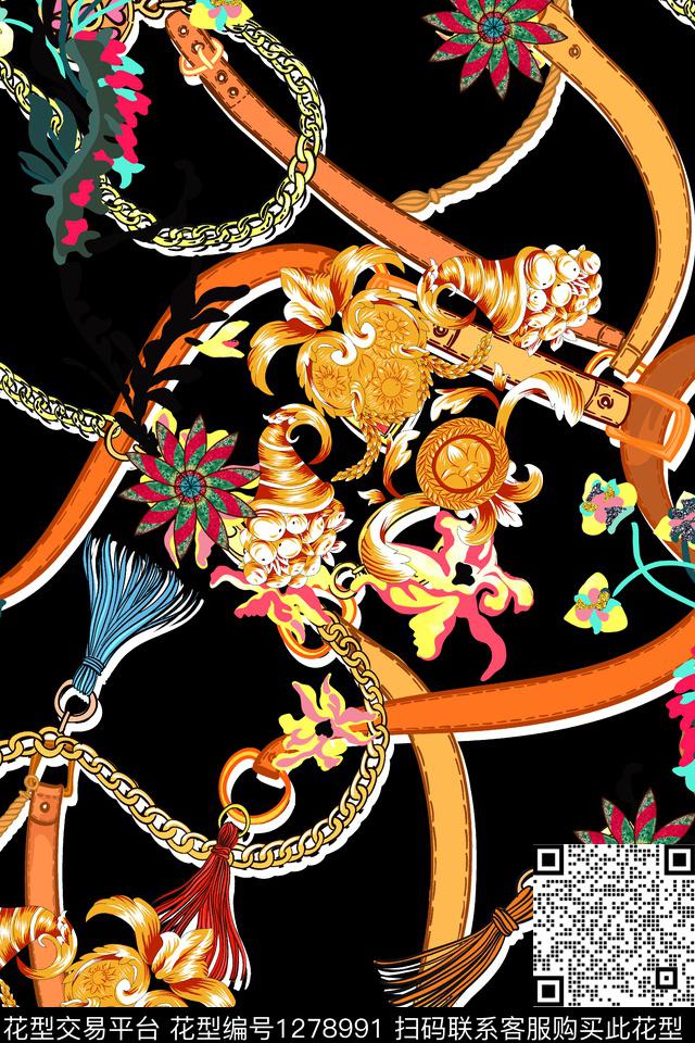 花卉大牌风民族风数码印花华亿平台下载（图片编号: 1278991） - 瓦栏（Walan）