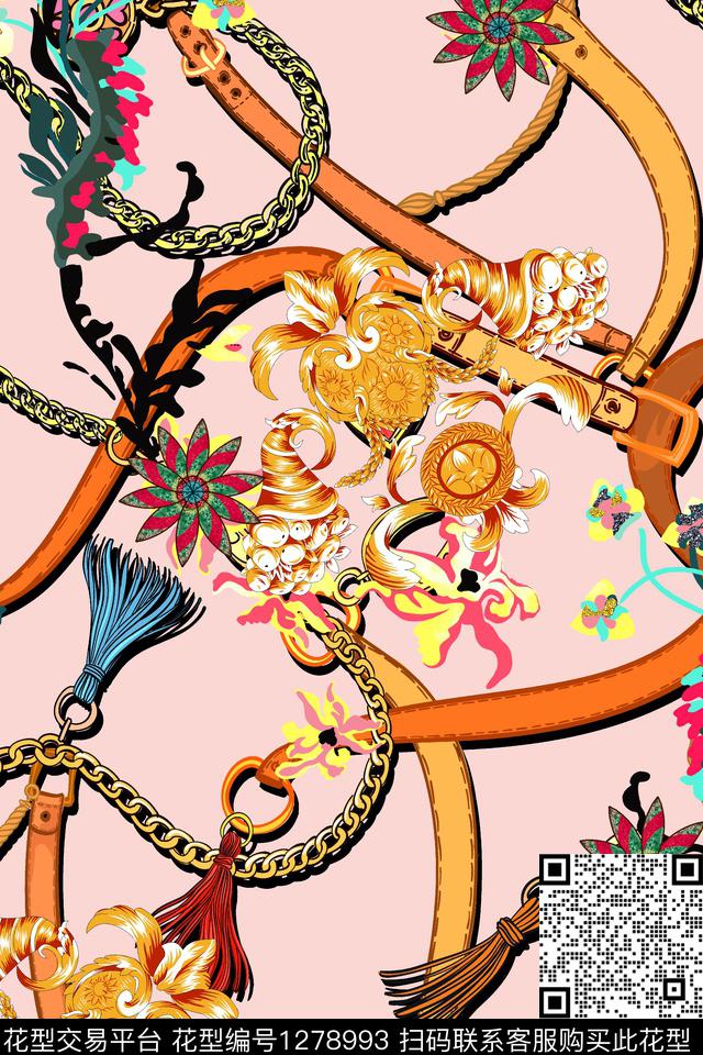 花卉大牌风民族风数码印花华亿平台下载（图片编号: 1278993） - 瓦栏（Walan）