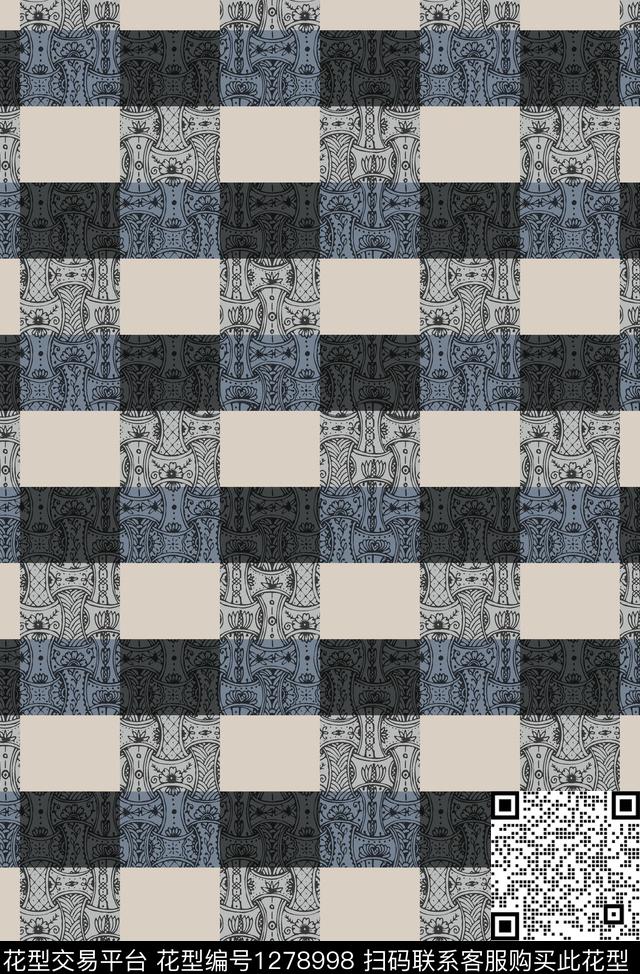 几何纹理男装传统印花华亿平台下载（图片编号: 1278998） - 瓦栏（Walan）