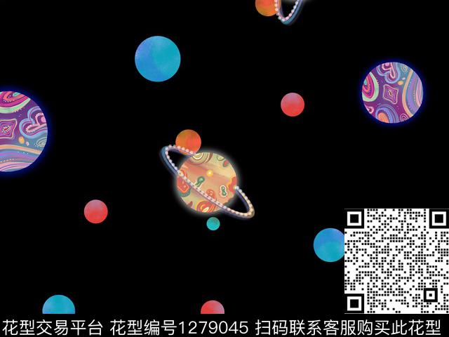 星空可爱外星球数码印花华亿平台下载（图片编号: 1279045） - 瓦栏（Walan）