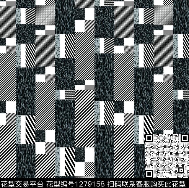 几何男装大牌风数码印花华亿平台下载（图片编号: 1279158） - 瓦栏（Walan）