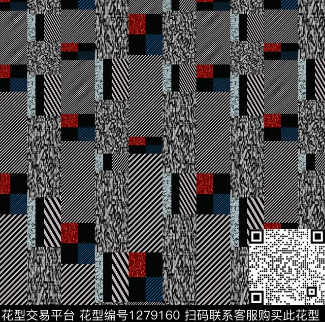 几何男装大牌风数码印花华亿平台下载（图片编号: 1279160） - 瓦栏（Walan）