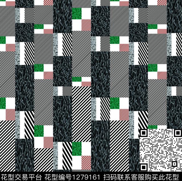 几何男装大牌风数码印花华亿平台下载（图片编号: 1279161） - 瓦栏（Walan）