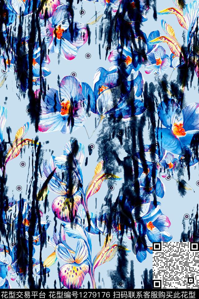 佩斯利花卉大牌风数码印花华亿平台下载（图片编号: 1279176） - 瓦栏（Walan）