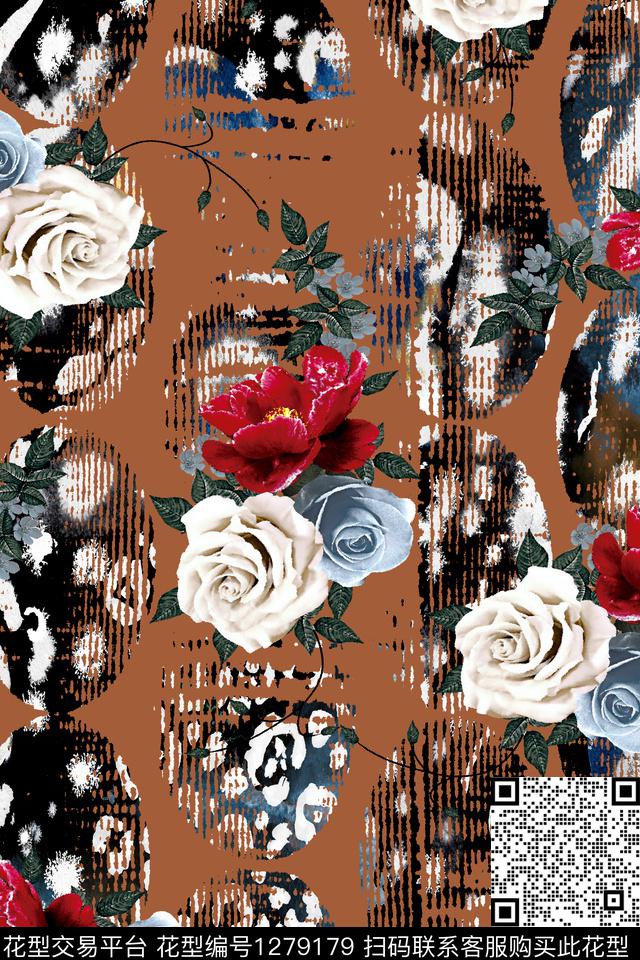 佩斯利花卉大牌风数码印花华亿平台下载（图片编号: 1279179） - 瓦栏（Walan）