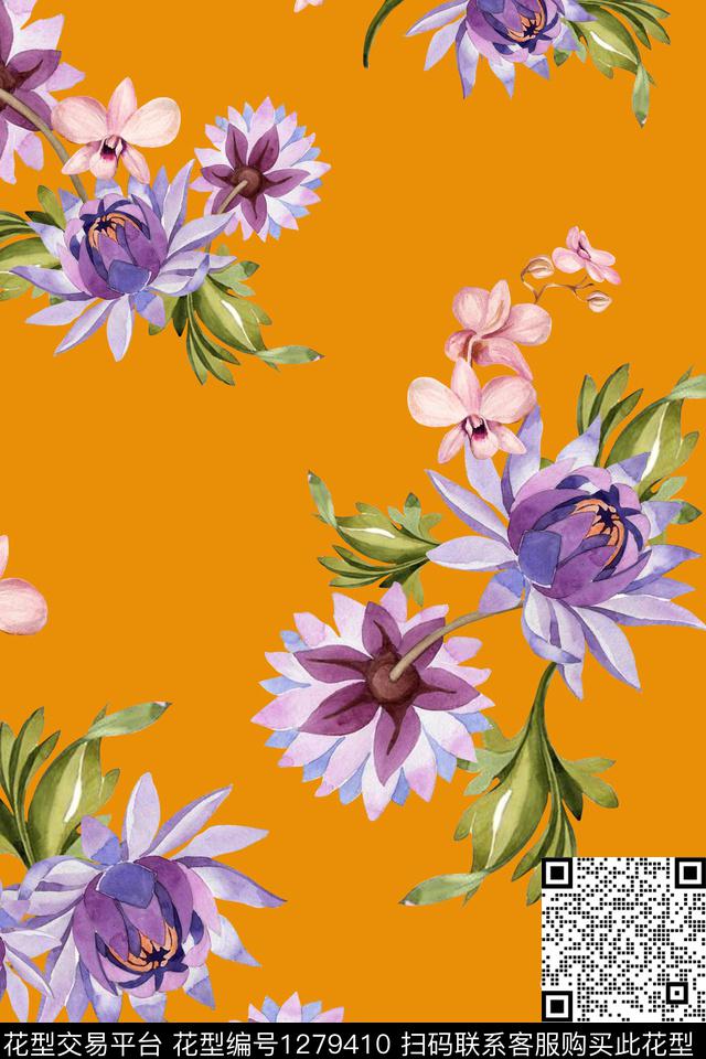 花卉大牌风小碎花数码印花华亿平台下载（图片编号: 1279410） - 瓦栏（Walan）