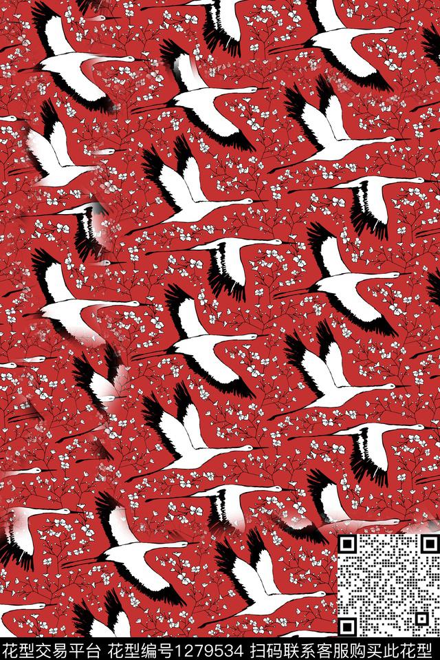 动物复古鸟数码印花华亿平台下载（图片编号: 1279534） - 瓦栏（Walan）