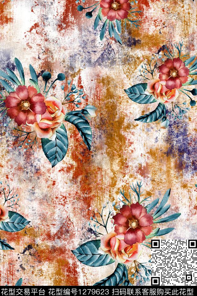 女装大牌风棉麻数码印花华亿平台下载（图片编号: 1279623） - 瓦栏（Walan）