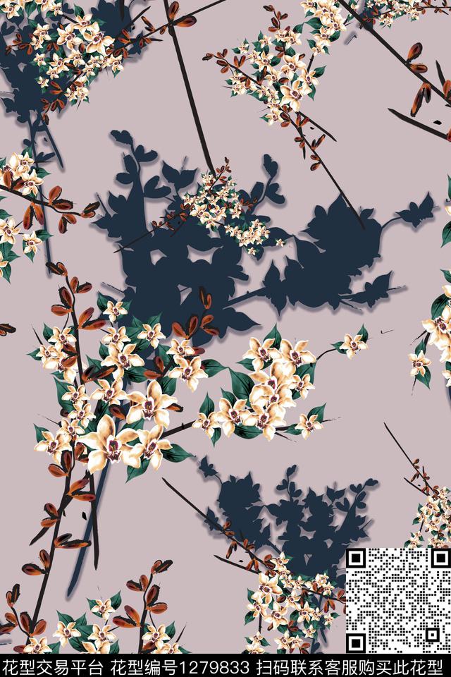 数码华亿平台花卉小碎花数码印花华亿平台下载（图片编号: 1279833） - 瓦栏（Walan）
