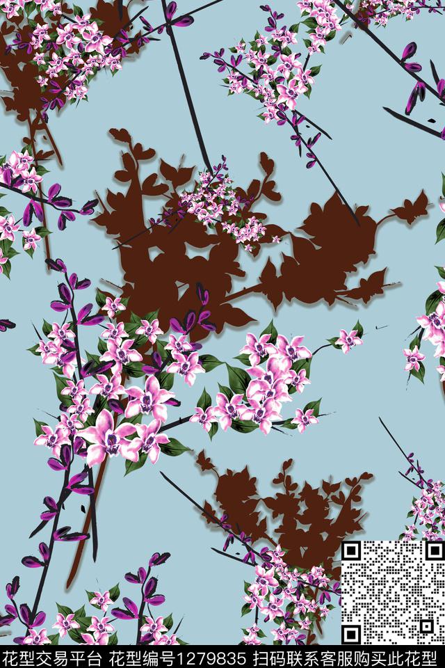 数码华亿平台花卉小碎花数码印花华亿平台下载（图片编号: 1279835） - 瓦栏（Walan）